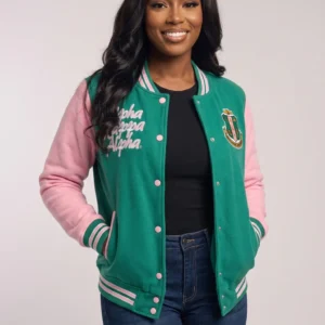 AKA Fleece Jacket (Green/Pink)