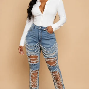 Pearl Denim Jeans (Ripped)