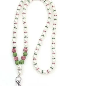 Pink & Green Pearl Lanyard