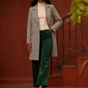 Green Houndstooth Coat
