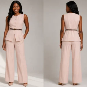 Two Piece Pink Pant Set