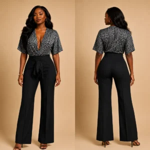 Silver & Black Jumpsuit