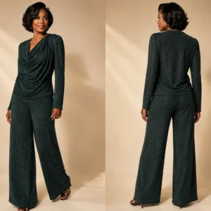 Green Shimmer Two Piece Suit