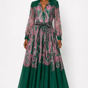 Pink & Green Baroque Maxi 2